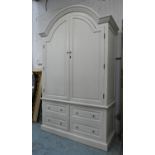 DOMED WHITE WARDROBE, 56cm x 221cm H x 140cm.