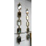 NICHE WALL MIRRORS, a pair, 145cm x 14cm, (2)