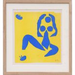 HENRI MATISSE, Nu bleu IV, original lithograph from the 1954 edition, after Matisse's cut outs,