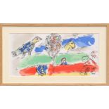 MARC CHAGALL 'Le Fleuve - The Green River', printed by Maeght, 28cm x 56cm, framed and glazed.