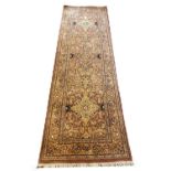 TABRIZ HAJI-JALLILY DESIGN RUNNER, 246cm x 76cm.