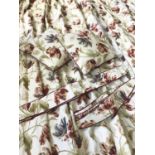 CURTAINS, two pairs, 221cm x 182cm H and 156cm x 140cm H, Laura Ashley 'Gosford Cranberry', lined