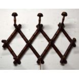 COAT RACK, French circa 1890's faux bamboo 48cm H x 80cm W - adjustable x 15cm D