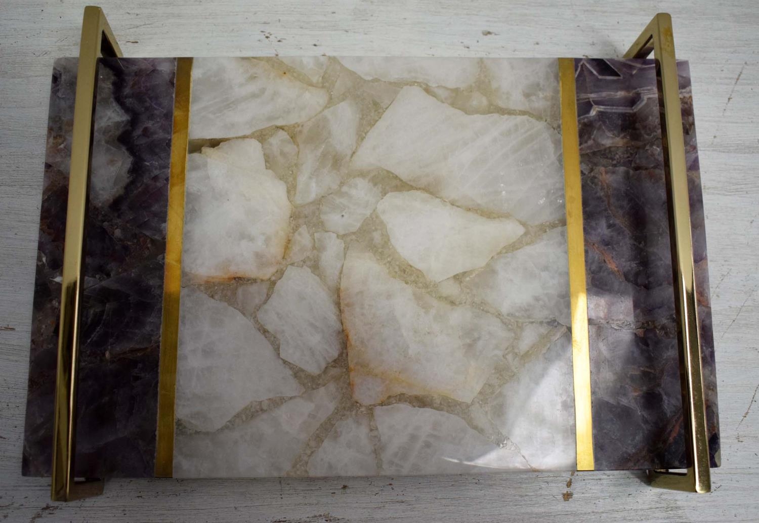 TRAY, agate, 40cm x 27cm. - Image 6 of 8