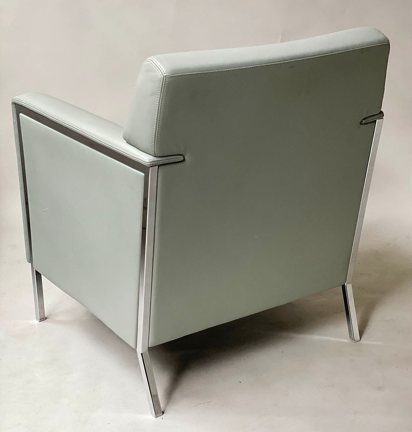 MOROSO STEEL CHAIRS, a pair, by Enrico Franzolini, 72cm W. (2) - Image 11 of 12