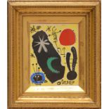 JOAN MIRO, Abstract pochoir, signed in the plate, edition 1500, ref: Daniel Jacomet, 32cm x 25cm,
