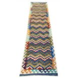 FINE ANATOLIAN KILIM RUNNER, 296cm x 80cm.