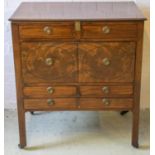 DRESSING TABLE, George III mahogany, circa 1800 with hinged top and interior mirror above two