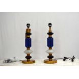 MURANO STYLE TABLE LAMPS, a pair, 52cm H. (2)