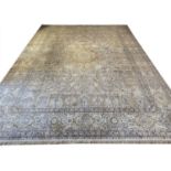 EXTREMELY FINE PURE SILK TURKISH HEREKE DESIGN CARPET, 420cm x 312cm, central medallion on an