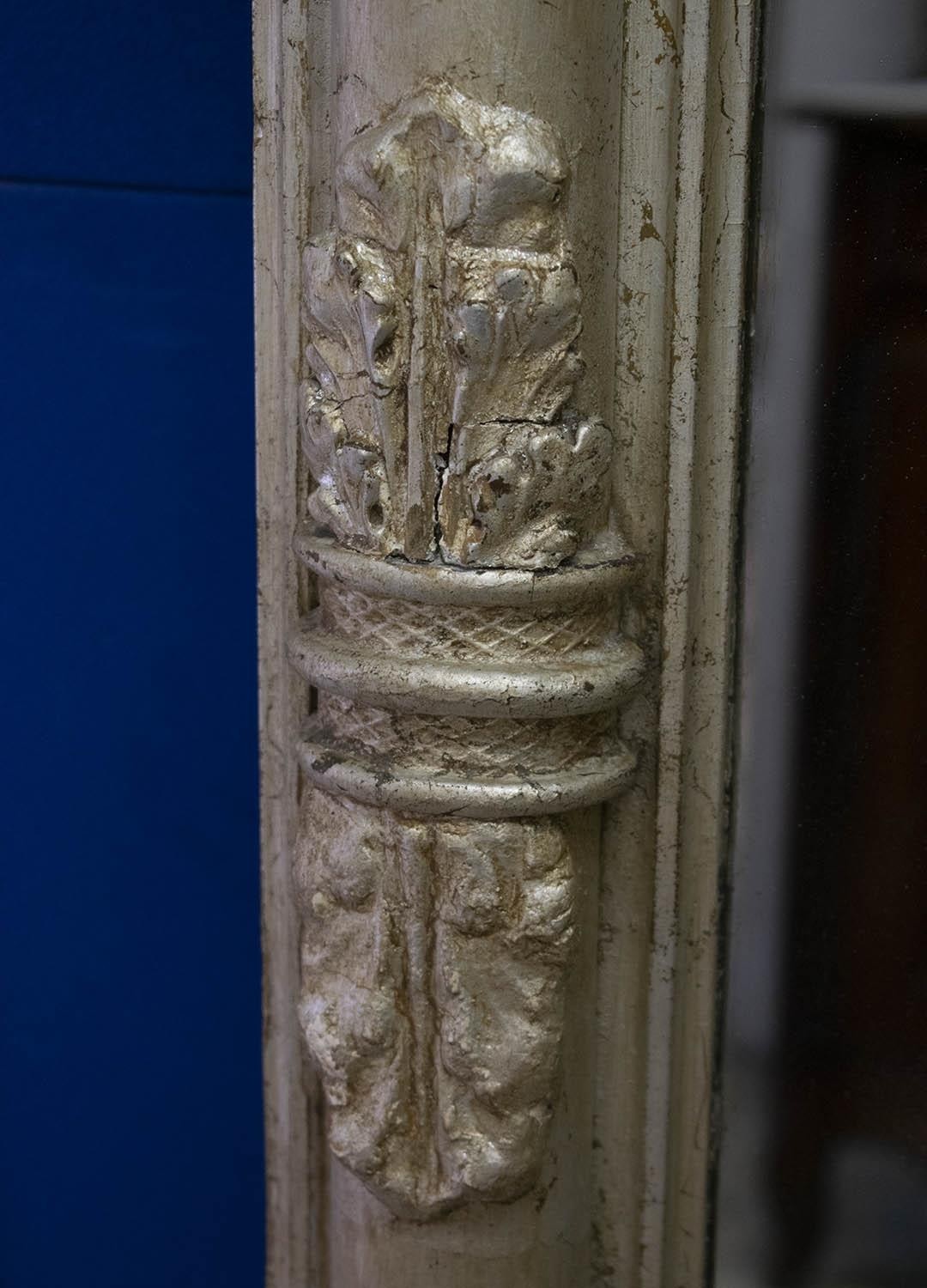 OVERMANTEL, William IV silvered wood, circa 1830, with acanthus leaf pilastered frame and later - Image 2 of 4