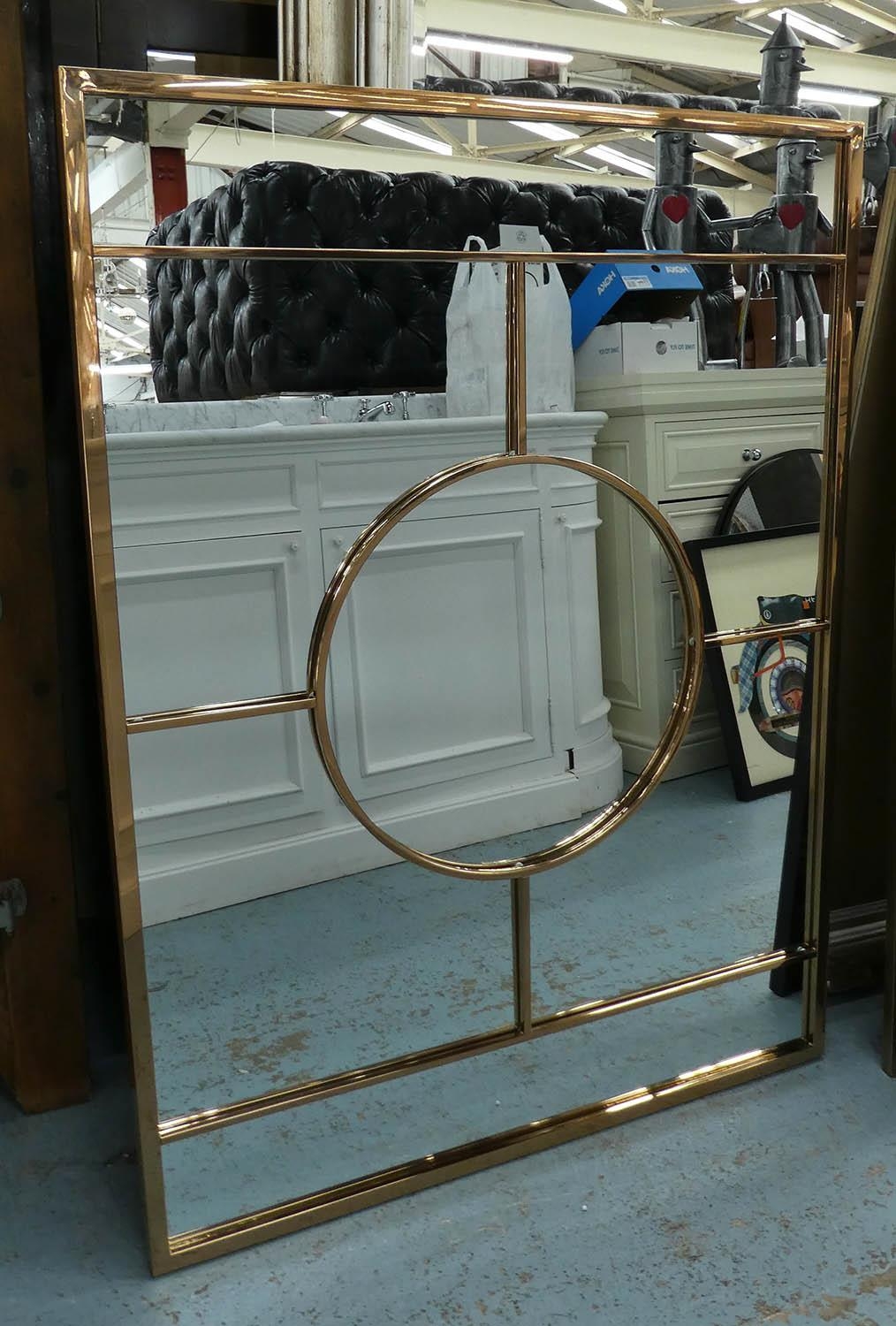 WALL MIRROR, 1960's French style, polished metal gilt frame, 120cm x 90cm. - Image 2 of 8