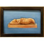 HENRY ARTHUR FAIRHURST 'Study of a Sleeping Hound', oil on board, 16cm x 29cm, framed.