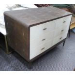 JULIAN CHICHESTER FAUX SHAGREEN FINISH CHEST, with six vellum effect fronted drawers, 110cm W x 80cm