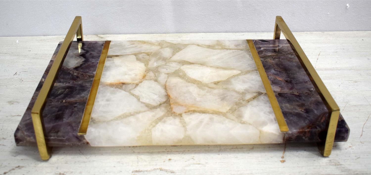 TRAY, agate, 40cm x 27cm. - Image 2 of 8