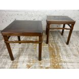 SIDE TABLES, a pair, Chinese Qing dynasty, late 19th/early 20th century hardwood, 52cm H x 50cm x