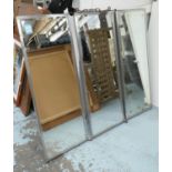 TRIPTYCH DRESSING MIRROR, metal framed industrial style, each panel with bevelled detail, 47cm x