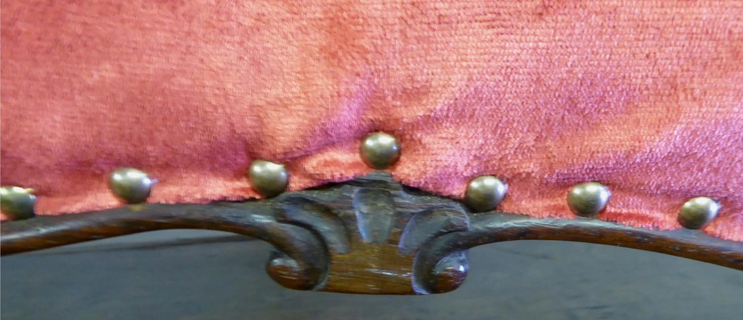 STOOL, mahogany circa 1865, with red upholstery, 105cm W x 20cm H x 21cm D. - Image 4 of 6