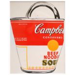ANDY WARHOL, Campbells soup can, large quadrichrome, 76cm x 58cm.