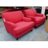 HOWARD STYLE ARMCHAIRS, a pair, 88cm. (2)