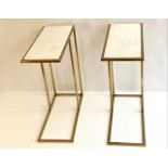 MARTINI TABLES, a pair, each with a marble top, 46cm x 59cm H x 22cm. (2)