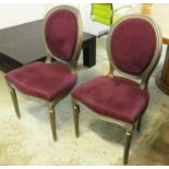 DINING CHAIRS, eight, 49cm x 95cm H, French style.