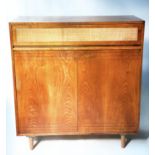 DRESSING CHEST, 106cm W x 116cm x 46cm D, 1970's Danish teak, with cane panelled drawer above two