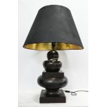 ANDREW MARTIN TABLE LAMP, 89cm H with a black shade.