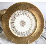 DINNER PLATES, Heinrich and Co Selb Bavaria, gold encrusted, 12 dinner plates, retailed by