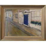 20th CENTURY LONDON SCHOOL 'Entrance to a Mews', oil on canvas, signed with monogram 'WC', framed.