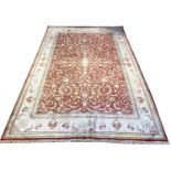 FINE PURE SILK ISPHAHAN DESIGN CARPET, 282cm x 193cm.