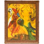 MARC CHAGALL 'The Dance', off set lithograph, French frame, 80cm x 108cm.