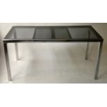 EXTENDING DINING TABLE, 221cm x 80cm D x 75cm extended, 155cm not extended, Italian black lacquered,