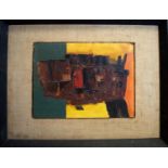 MID 20TH CENTURY SCHOOL 'Abstract', oil on board, signed and dated 'Peau 1967', 23cm x 32cm, framed.