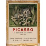 PABLO PICASSO, Le dejeuner sur l'herbe, galerie Louise Leiris, 1962, rare lithographic poster,