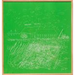 JOHN PIPER 'Snape Maltings', silkscreen in rare green colourway, signed in the plate, 75cm x