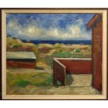 EIGIL WENDT (1922-1946) 'Coastal View, Denmark', oil on canvas, 55cm x 66cm, signed and framed.