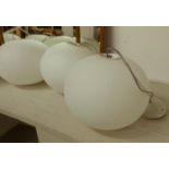 FLOS GLO BALL CEILING PENDANTS, 32cm Diam, four, by Jasper Morrison. (4)