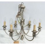 CHANDELIER, 74cm Drop approx, contemporary design, silvered metal.