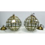 TERRARIUM CEILING PENDANT LIGHTS, two, 143cm drop, width 32cm approx (2)