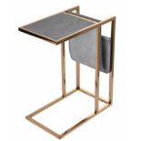 SIDE TABLES, a pair, 61cm x 30cm x 49cm, faux shagreen. (2)