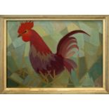 ROSENA SHAW 'Cockerel', 1961, oil on board, 23cm x 33cm, signed, dated and framed.