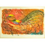 DAVID KOSTER 'Cock Pheasant', silkscreen, 54cm x 74cm, signed and framed.