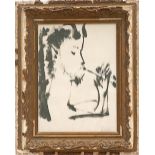 PABLO PICASSO 'Faun with Pipe', lithograph, vintage French frame, 43cm x 31cm.