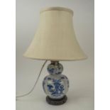 KANGXI STYLE GOURD VASE LAMP, 30cm H.