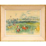 RAOUL DUFY 'Le Champ de courses de Deauville', lithograph, vintage French frame, 39cm x 52cm.