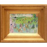 RAOUL DUFY 'Ascot- Preparing for the Start', lithograph, vintage French frame, 23cm x 34cm.