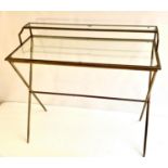 MAISON JANSEN STYLE WRITING DESK, 95cm x 88cm x 42cm, gilt metal and glass.