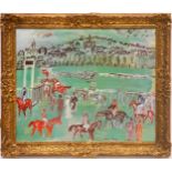 RAOUL DUFY 'Le Courses - Polo', lithograph, signed in the plate, vintage French frame, 48cm x 59cm.