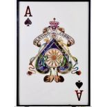 THE ACE OF SPADES, framed and glazed decoupage, 145cm x 100cm.